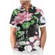 thumbnail image 2 of Mens Manga Corta Botón Abajo Camisas Gira Cuello Impresión Casual Blusa, Camisas de Verano para Hombre, 2 of 5