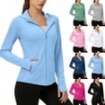 thumbnail image 6 of cocolona Womens UPF 50+ Sun Protection Shirts Full Zip Long Sleeve Hooded Jacket Outdoor Hiking Workout Tops, 6 of 7