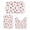 Cat and Heart White Pattern, variant on Black and White Cat and Mouse Orange Pattern Bathroom Rug Set 3 Piece,Non-Slip Bath Mat Set with U-Shaped Contour and Runner Soft Absorbent Washable