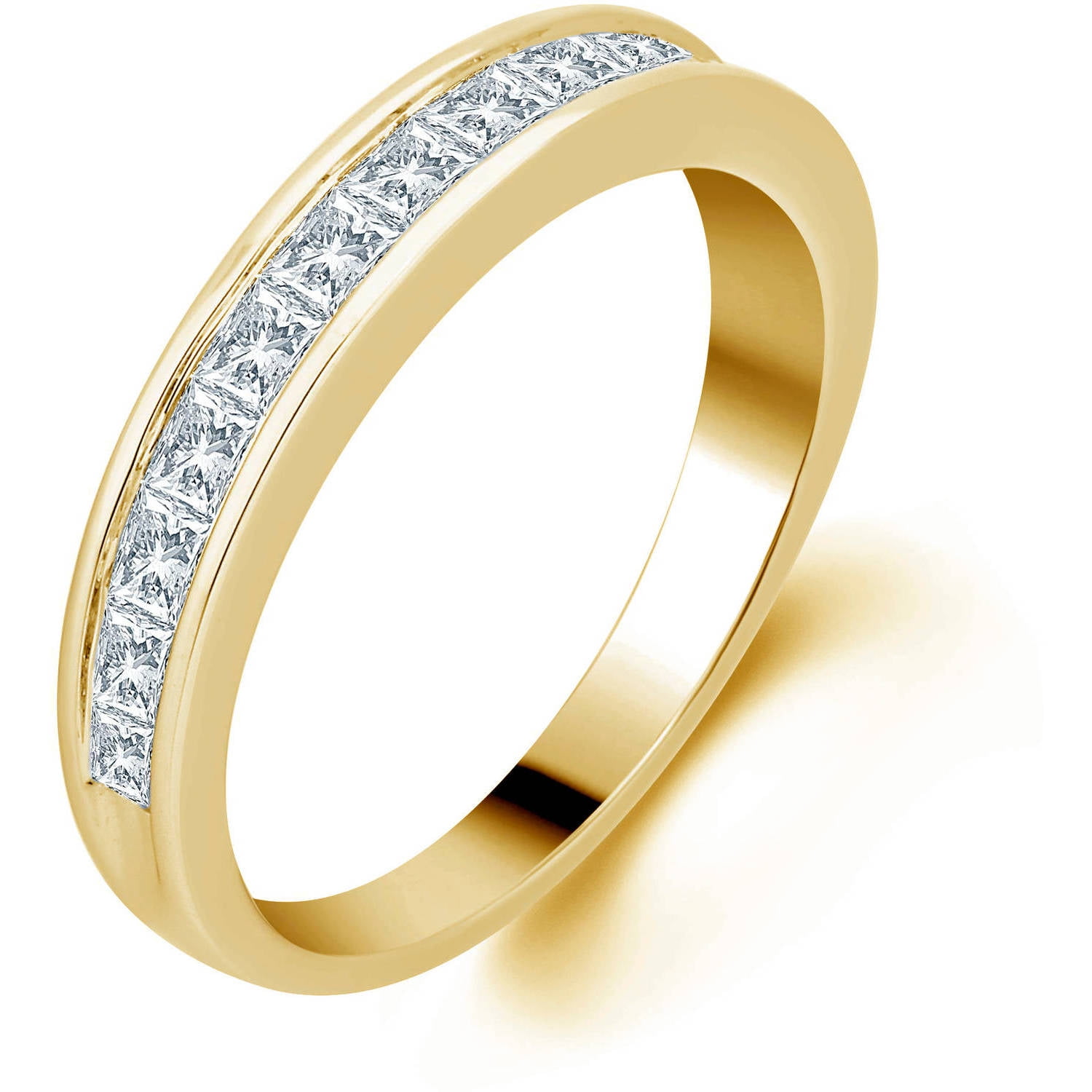 Arista 1.00 Ct Princess Diamond Anniversary Band in 10K Yellow Gold (I-J, I3)