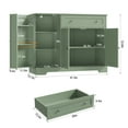 thumbnail image 2 of Homfa Sideboard Buffet Cabinet with Drawer, 3 Doors Kitchen Storage Cabinet with Adjustable Shelf for Dinning Room, Green, 2 of 7