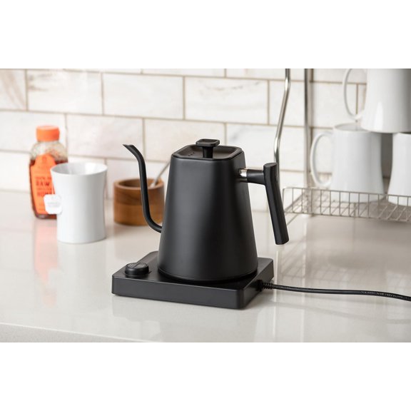 Electric Gooseneck Kettle - 1 Liter, Black - Temperature Control Coffee & Tea Kettle