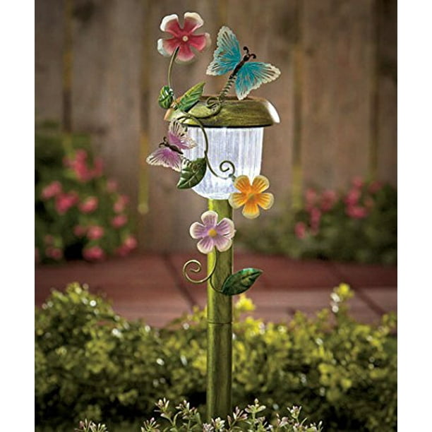 Solar Powered Butterfly Stake Whimsical Garden Yard Lawn Flowerbed