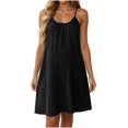 thumbnail image 2 of Womens Mini Dress Summer Sleeveless Spaghetti Strap Short Dresses Gauze Loose Casual Beach Sundress XL, 2 of 6