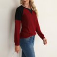 thumbnail image 4 of Two Tone Waffle Knit Crewneck Sweater Burgundy Small, 4 of 4