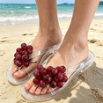 thumbnail image 4 of Willtoo Plastic Grape Jelly Sandals House Slippers Outdoor Flats Cute Shoes Y2k Aesthetic Slides Women Summer Beach Vacation, 4 of 5