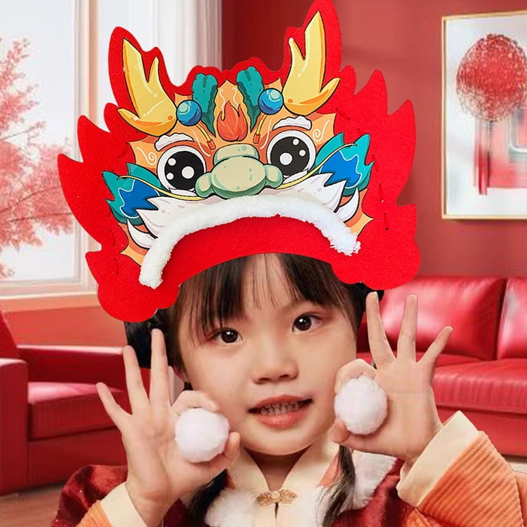 perfeclan 6xChinese New Year Dragon Hat dimensional DIY Craft 
