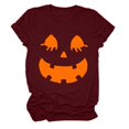thumbnail image 4 of HCNTES Womens Funny Pumpkin Printed Shirts Halloween Short Sleeve Graphic Tees Fall T-Shirts Tops(L,A108-), 4 of 5