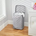 thumbnail image 5 of mDesign Large Polyester Rolling Laundry Hamper with Wheels, Lid, Handles, Gray, 5 of 6