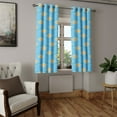 thumbnail image 2 of Ambesonne Lotus Grommet Curtain, Japanese Themed Flora, 50" x 63", Marigold Blue White, 2 of 6