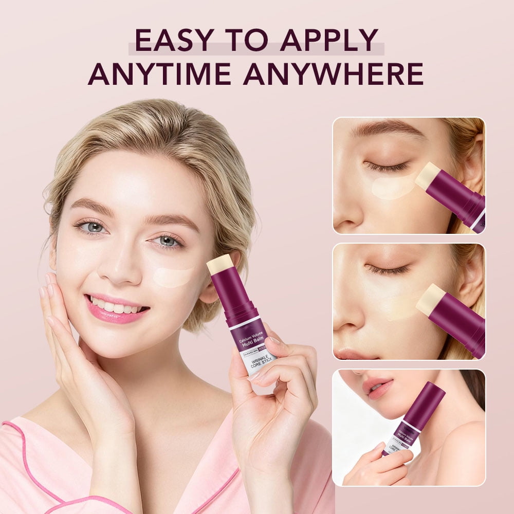 Calcium Volume Multi Balm Stick, 5Pcs Moisturing Stick to Support Skin Firmness and Hydration, Suitable for Eyes, Face, Neck, All Skin Types, 9g/0.6Oz