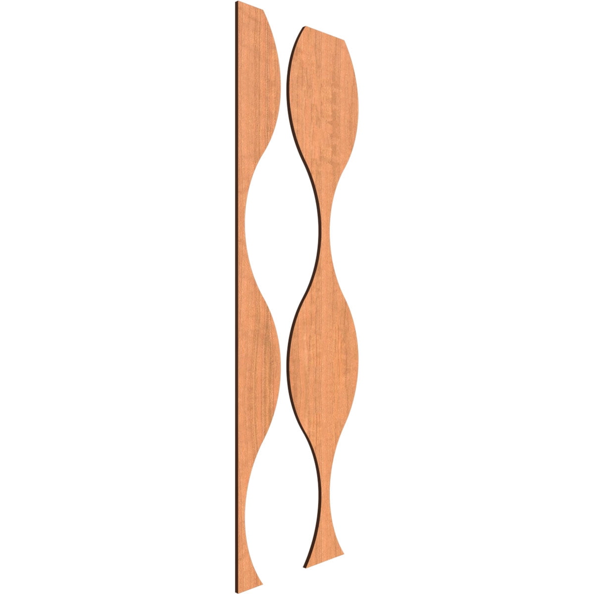 Ekena Millwork 47"H x 3/8"T Ozark Adjustable Wood Decorative Slat Wall Panel Kit, Cherry (contains 8 Slats + 1 Straight Edge Starter Slat)