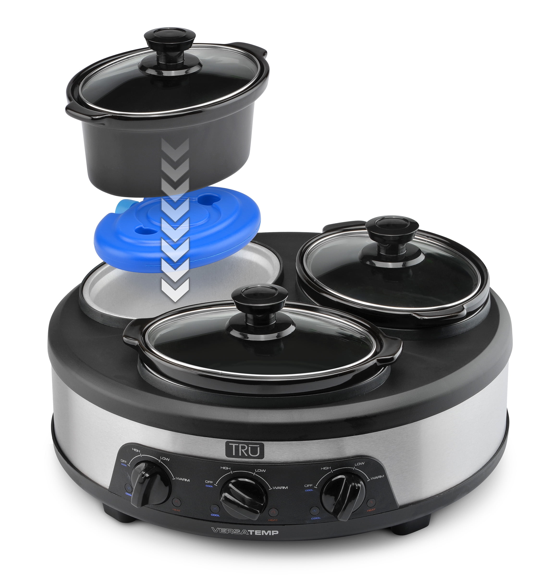 TRU Hot Cold VERSATEMP Perfect for Appetizers/Side Dishes Triple Slow Cooker 655772015068 eBay