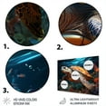 thumbnail image 3 of Designart "Geometric Aquatic Turtle Wanderer II" Animals Metal Art Print, 3 of 5