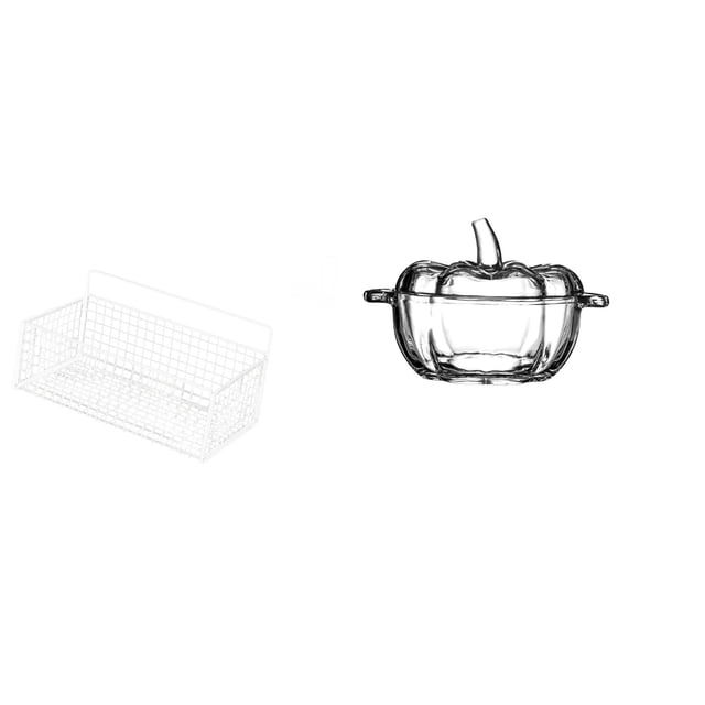Cesta de almacenamiento colgante,Cesta de almacenamiento para gabinete organizador de pared colgante,Estantes de pared con decoración de granja,Plato de dulces,Plato de dulces de vidrio con
