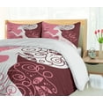 thumbnail image 5 of Ambesonne Pink Duvet Cover Set, Girl Butterflies Flowers, 2-Calking, Pale Pink Maroon White, 5 of 7