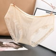 thumbnail image 3 of Sexy Women's Lace Edge Transparent Mesh Low Waist Plus Size Ultra Thin Lifting Triangle Underwear - Flower Embroidery, Daily/Casual/Club Wear, 3 of 3