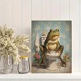 thumbnail image 2 of Qisvanset Funny Frog Toilet Canvas Print 15.75x11.81 Inches, 2 of 8