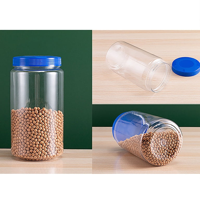 Clear Storage Container, Plastic Mason Jar with Screw Lid 5.9 x 8.46 ...