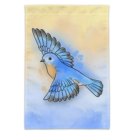 Eastern Bluebird Watercolor Northeastern Bird Garden Yard Flag