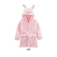 thumbnail image 3 of Xingzhi Universal Fit Super Soft Fleece Baby Hooded Bath Robe Towel Soft And Comfortable pink 100, 3 of 6