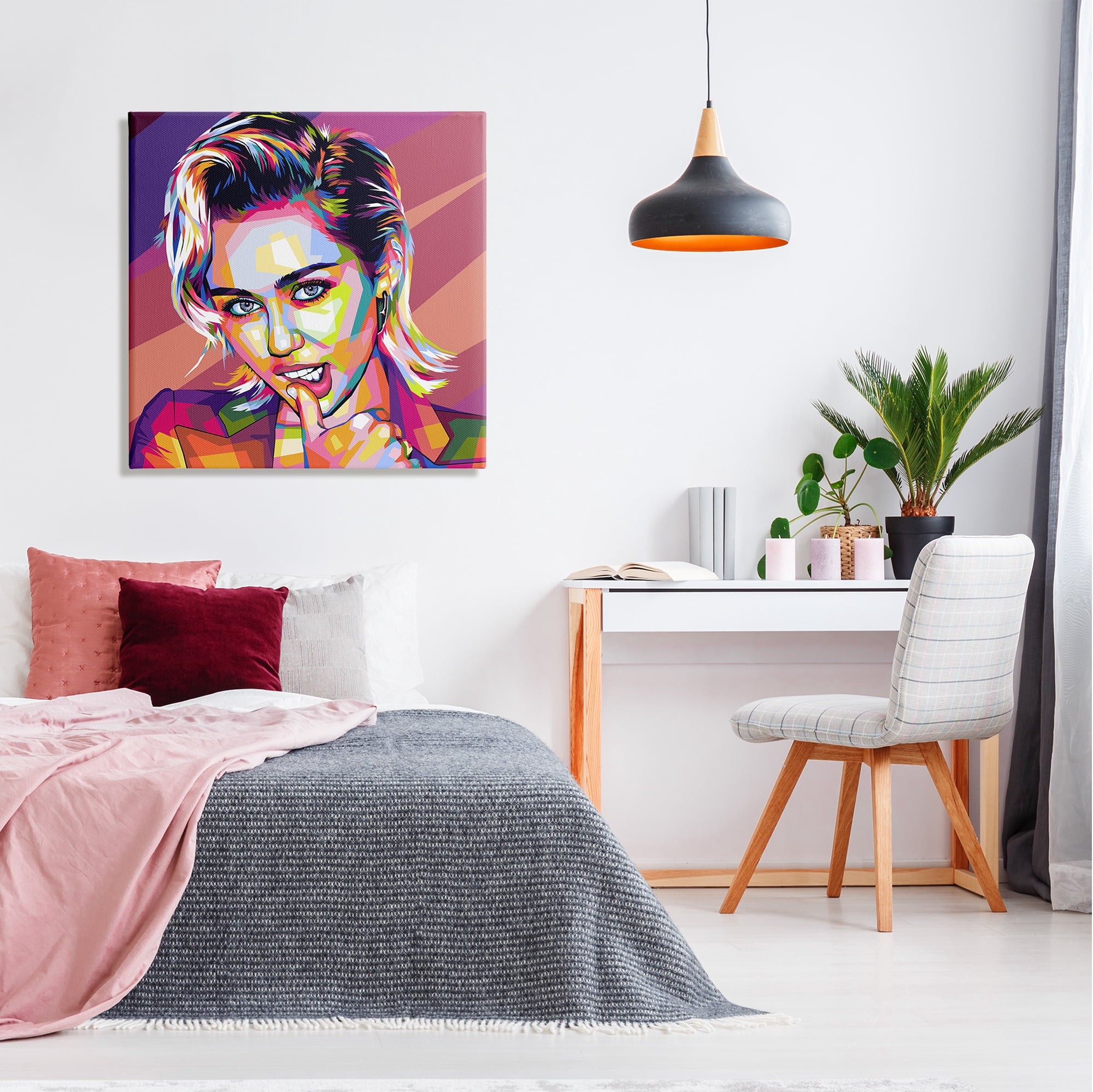 Stupell Industries Abstract Pop Miley Abstract Painting Gallery Wrapped Canvas Art Print Wall Art, 30 x 30