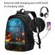 thumbnail image 2 of Balery Spooky Halloween Mochila con carga USB para hombre y mujer - Mochila impermeable y antirrobo para portátil con puerto USB para viajes, trabajo, estudios y universidad, 2 of 7