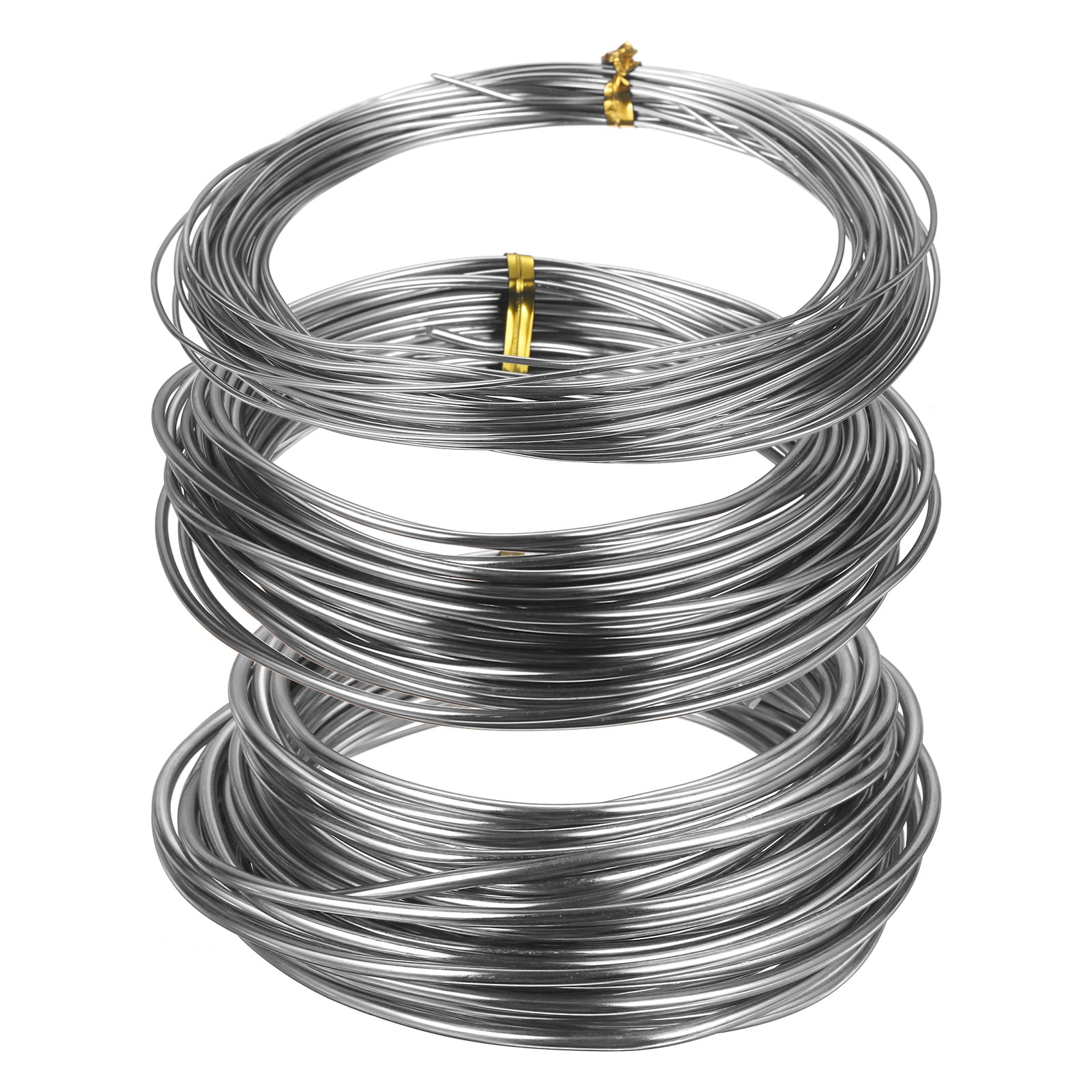 Uxcell 3 Roll Bonsai Wire 1/2/3mm Each Roll 32.8ft (10m) Anodized Aluminum Bonsai Wire for Gardening Tree Branch Fixing DIY Crafting, Silver