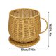 thumbnail image 3 of Cesta de Almacenamiento para Tazas de Café de Imitación Ratán con Asa - Organizador Decorativo Tejido para Encimera de Barra de Café y Objetos Pequeños - Cesta de Plástico Transpirable para Manualida, 3 of 6