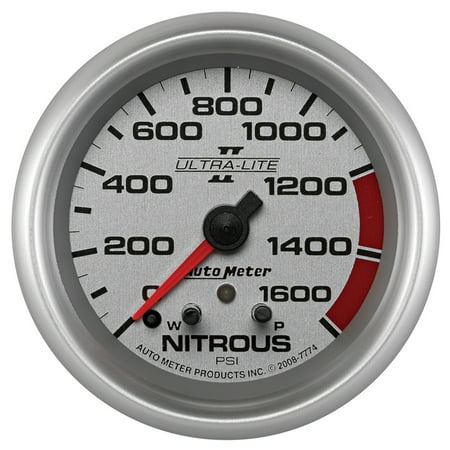 Ultra Lite Nitrous Pressure Gauge - AutoMeter 7774 Ultra-Lite II Electric Nitrous Pressure Gauge