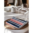 thumbnail image 6 of Navy Blue Red Striped Cloth Napkins Set of 4 Reusable Dinner Napkins, Modern Minimalist Ombre Lines Cocktail Napkin Washable Table Napkins for Wedding/Holiday Party/Baby Shower 20"x20", 6 of 7