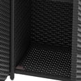 thumbnail image 5 of Craftian Rattan Wicker Patio Organizer Storage Cabinet with 2 Doors, Foldable Drawer, Weather-proof Rattan Bar Table, Storage Box - Black, 5 of 10