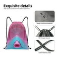 thumbnail image 4 of Gaeub Pink Shark Pool Fantasy Drawstring Backpack Bag Sport Gym Sackpack Heavy Duty String Backpack for Men Women-Small, 4 of 6