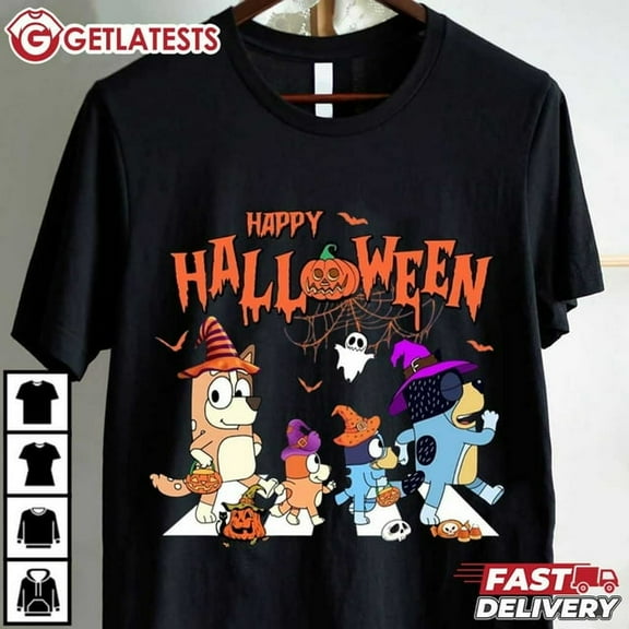 Bluey Halloween T-Shirt, Happy Halloween Design, Family Matching Tee