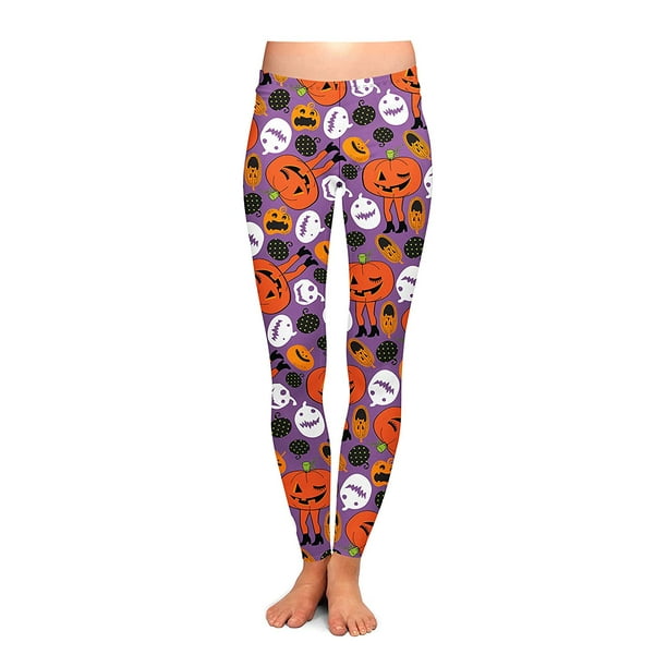 Dm Merchandising Dm Merchandising Two Left Feet Wicked Cool Halloween Leggings Attack Of The Pumpkins Large Extra Large Walmart Com Walmart Com