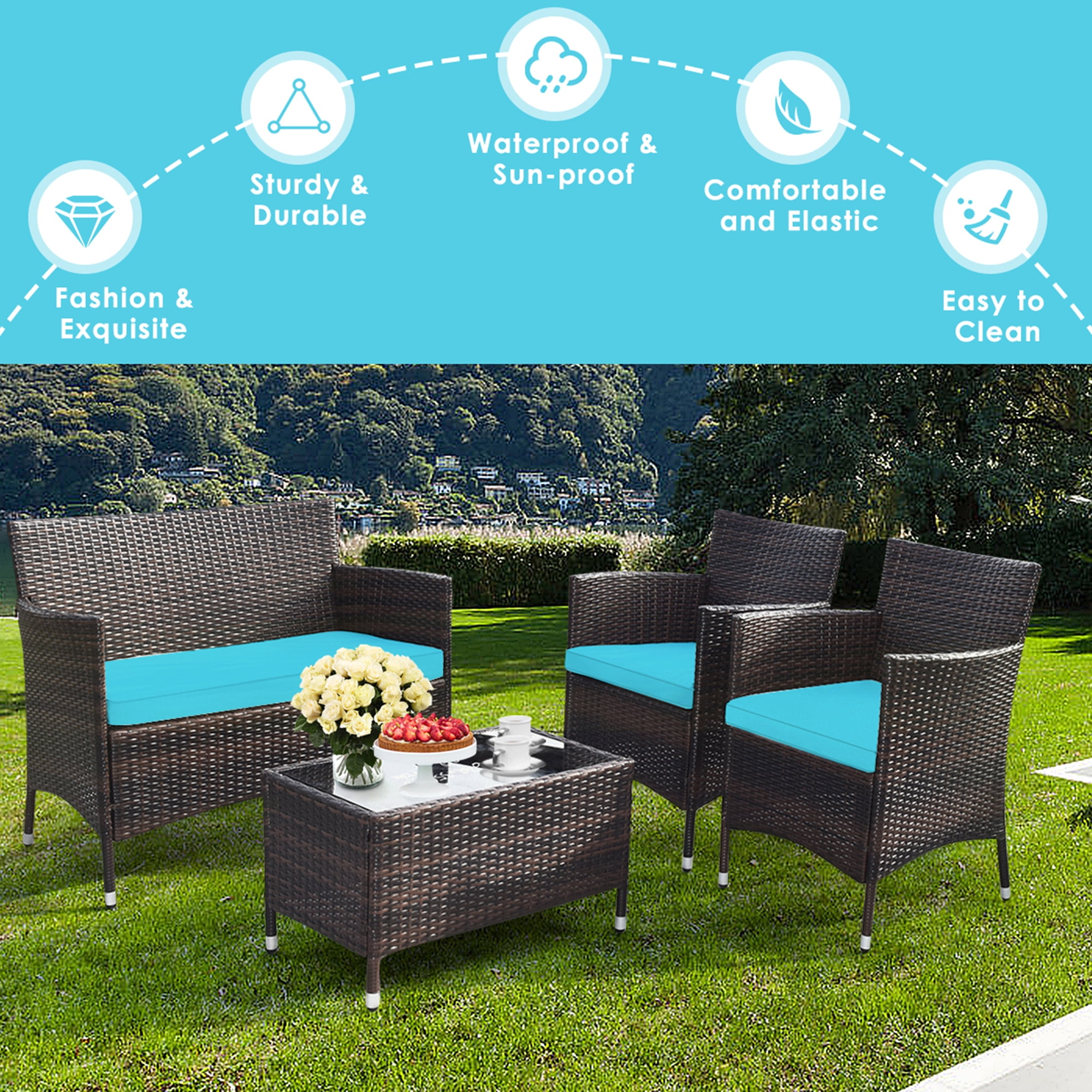 Gymax 8 on sale piece patio set