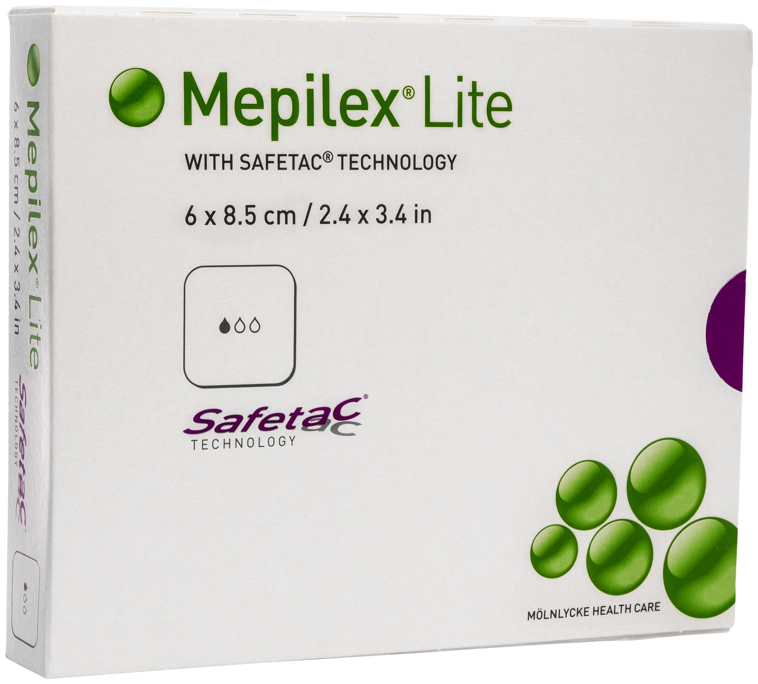 Mepilex Lite Silicone Foam Dressing, 4