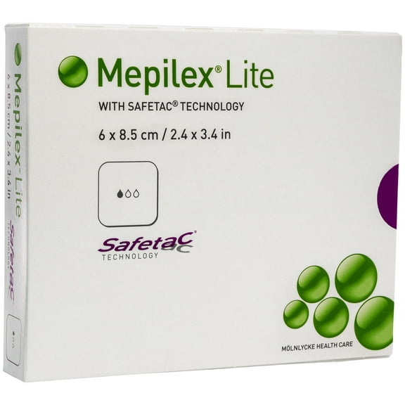 Mepilex 284090 Lite Silicone Thin Foam Dressing 2.4" x 3.4" - Box of 5