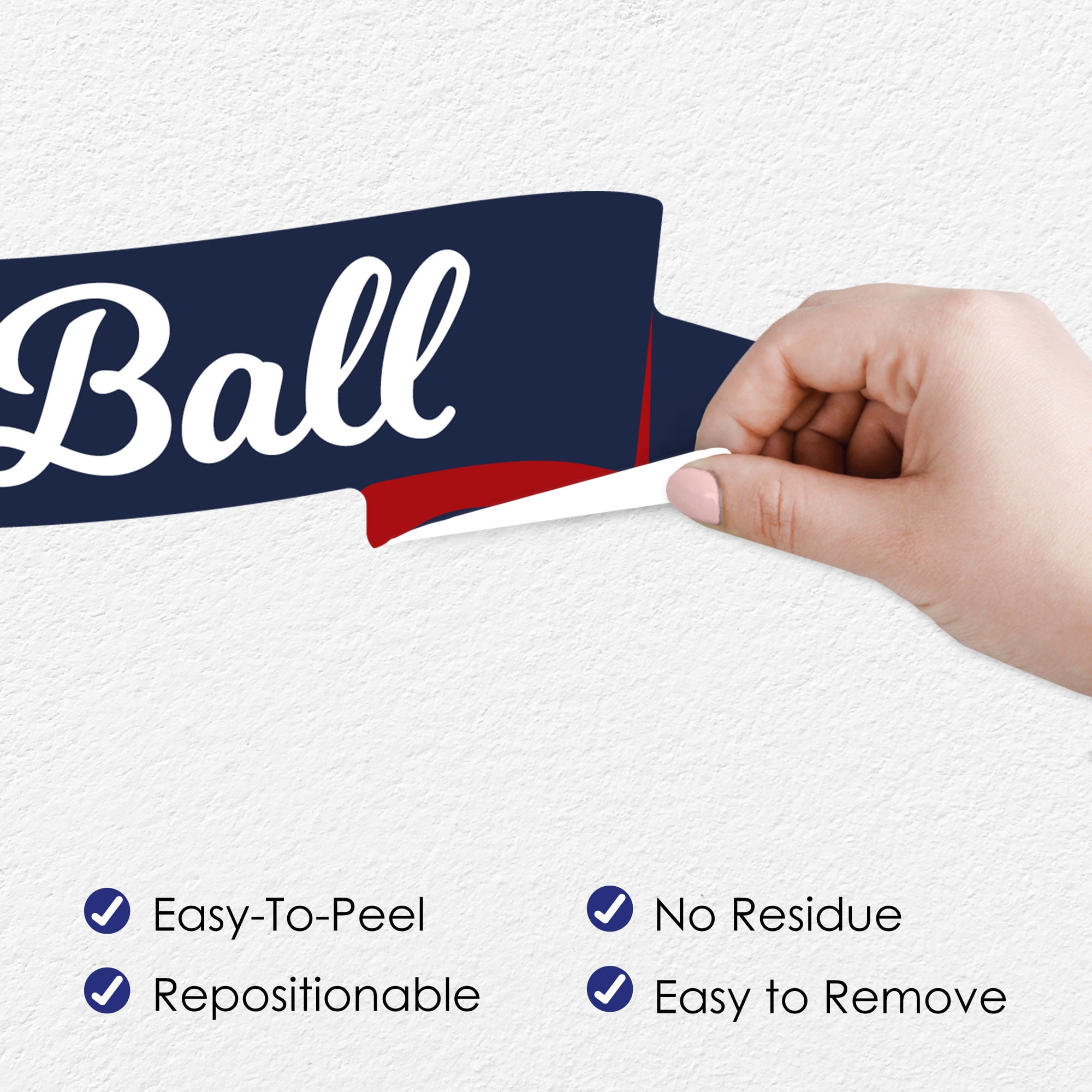 Big Dot of Happiness Batter Up - Baseball - Peel and Stick Sports Decor Vinyl Wall Art Stickers - Wall Decals - Set of 20