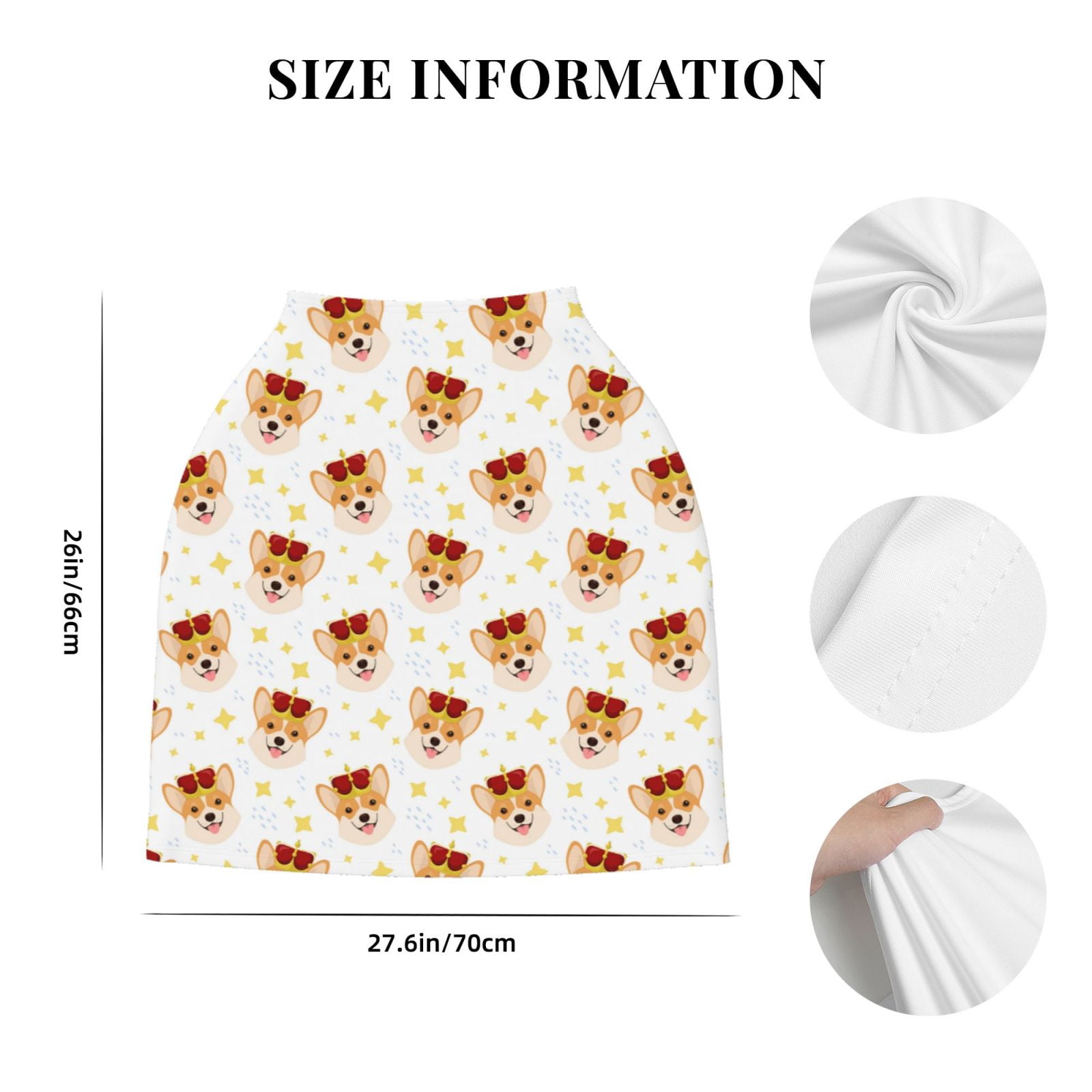 Fotbe Funny Corgi Pattern Car Seat Covers for Babies, Nursing Breastfeeding Cover Infant Carseat Canopy, Soft Stretchy Carrier Cover