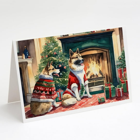 Akita Christmas Greeting Cards and Envelopes Pack of 8 7 in x 5 in