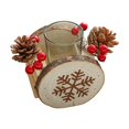 thumbnail image 2 of Fiudx Liquidación navideña Adornos de candelabros navideños Vela de cena Vela de té Adorno de escritorio Decoración de mesa de comedor Decoración de madera Vela decorativa Vela de Navidad, 2 of 6