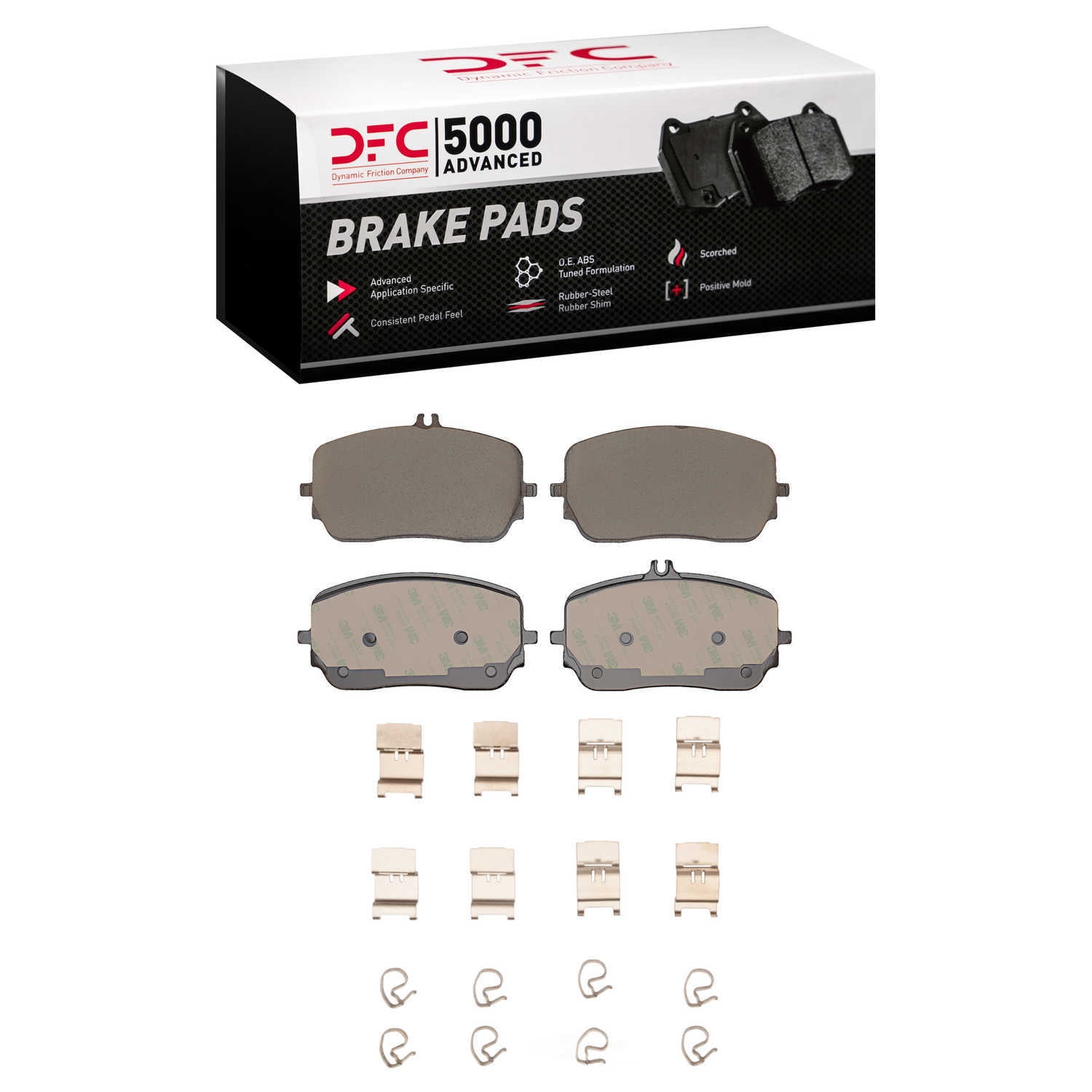 Dynamic Friction Company 1551-2237-01 DFC 5000 Advanced Brake Pads - Ceramic and Hardware Kit - OE