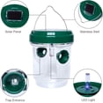 thumbnail image 4 of 2 unidades de mataavispas, trampa para avispas con energía solar y luz LED ultravioleta, trampas reutilizables para insectos, atrapamoscas, avispones, chaquetas amarillas y avispas (verde), 4 of 5