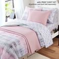 thumbnail image 4 of Campus Comforts by New Sega Home 2-Pack Microfiber Sheet Set, One Print, One Solid, Waterfall, Pink, Twin-XL, 4 of 8