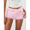 thumbnail image 4 of Rdhnmea Women's Summer Ruffled Frilly Shorts, Multi-Layer Mesh Short Pants, 4 of 9