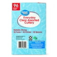 thumbnail image 6 of (6 pack) Great Value Plastic Everyday Clear Assorted Cutlery, 96 Count includes 32F/32S/32K, 6 of 11