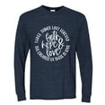 thumbnail image 2 of Wild Bobby, Faith Hope & Love Three Things That Last Forever Inspirational/Christian Men Long Sleeve Shirt, Vintage Heather Navy, XX-Large, 2 of 6