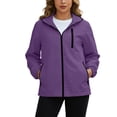 thumbnail image 5 of Frostluinai Lightweight Rain Jacket Women Packable Wind Breaker Light Rain Jacket Hooded Outerwear Waterproof Travel Raincoat with Hidden Pockets S-XXL, 5 of 9