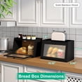 thumbnail image 5 of Kitchen Countertop Bread Box, Large Bamboo Bread Storage Container with Contoured Acrylic Door, Bamboo Farmhouse Bread Box for Your Home, 5 of 6